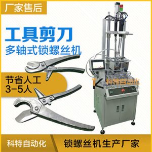 五金工具剪刀多迪式自動螺絲機，壓鉚剪刀螺母設(shè)置案例